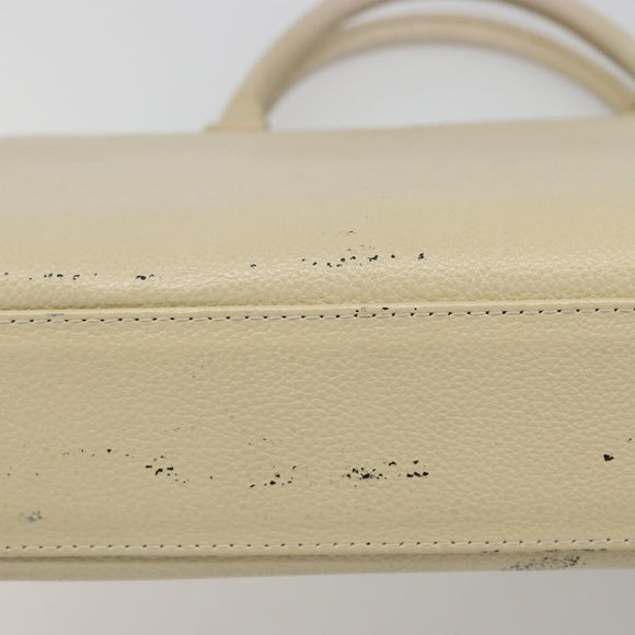 SAINT LAURENT Hand Bag Leather Gold Beige Auth gh097A