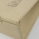 SAINT LAURENT Hand Bag Leather Gold Beige Auth gh097A-12