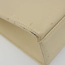 SAINT LAURENT Hand Bag Leather Gold Beige Auth gh097A-13