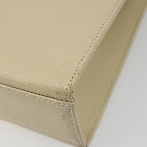 SAINT LAURENT Hand Bag Leather Gold Beige Auth gh097A