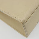 SAINT LAURENT Hand Bag Leather Gold Beige Auth gh097A-15