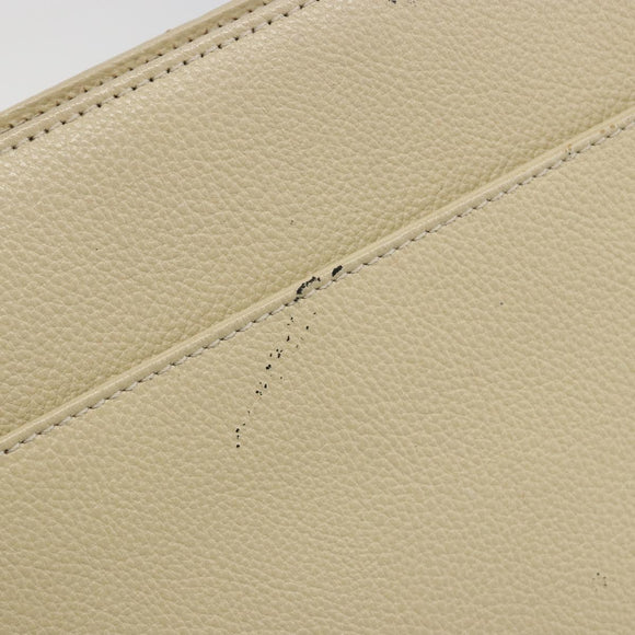 SAINT LAURENT Hand Bag Leather Gold Beige Auth gh097A