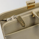 SAINT LAURENT Hand Bag Leather Gold Beige Auth gh097A-18