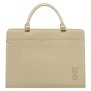 SAINT LAURENT Hand Bag Leather Gold Beige Auth gh097A-2