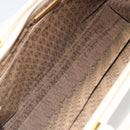 SAINT LAURENT Hand Bag Leather Gold Beige Auth gh097A-20