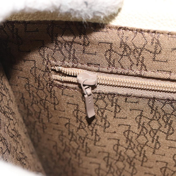 SAINT LAURENT Hand Bag Leather Gold Beige Auth gh097A