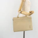 SAINT LAURENT Hand Bag Leather Gold Beige Auth gh097A-27