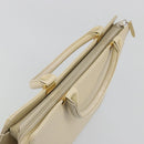 SAINT LAURENT Hand Bag Leather Gold Beige Auth gh097A-7