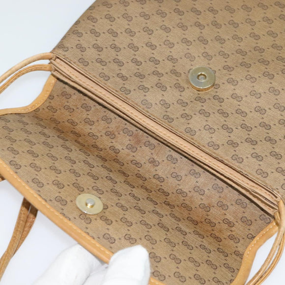 GUCCI Micro GG Supreme Shoulder Bag PVC Beige Gold 007 49 5548 Auth gh098