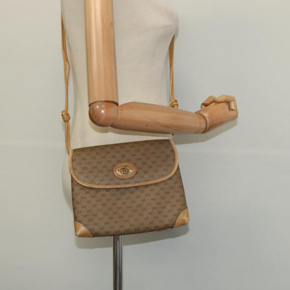 GUCCI Micro GG Supreme Shoulder Bag PVC Beige Gold 007 49 5548 Auth gh098