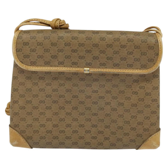 GUCCI Micro GG Supreme Shoulder Bag PVC Beige Gold 007 49 5548 Auth gh098