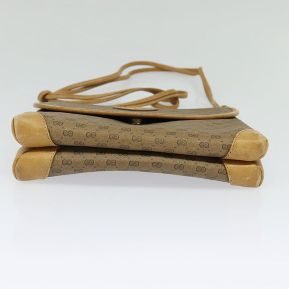 GUCCI Micro GG Supreme Shoulder Bag PVC Beige Gold 007 49 5548 Auth gh098