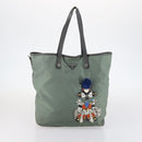 PRADA Shoulder Bag Nylon Leather 2Set Khaki Black Auth gh1001-10