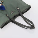 PRADA Shoulder Bag Nylon Leather 2Set Khaki Black Auth gh1001-13