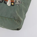 PRADA Shoulder Bag Nylon Leather 2Set Khaki Black Auth gh1001-16