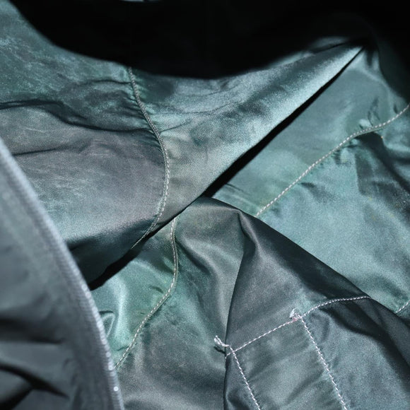 PRADA Shoulder Bag Nylon Leather 2Set Khaki Black Auth gh1001