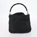 GUCCI Bamboo Shoulder Bag Suede nylon 3Set Black Brown Auth gh1005-17