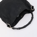 GUCCI Bamboo Shoulder Bag Suede nylon 3Set Black Brown Auth gh1005-19