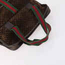 GUCCI Bamboo Shoulder Bag Suede nylon 3Set Black Brown Auth gh1005-5