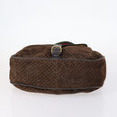 GUCCI Bamboo Shoulder Bag Suede nylon 3Set Black Brown Auth gh1005-7
