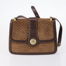 GUCCI Bamboo Shoulder Bag Suede nylon 3Set Black Brown Auth gh1005-9