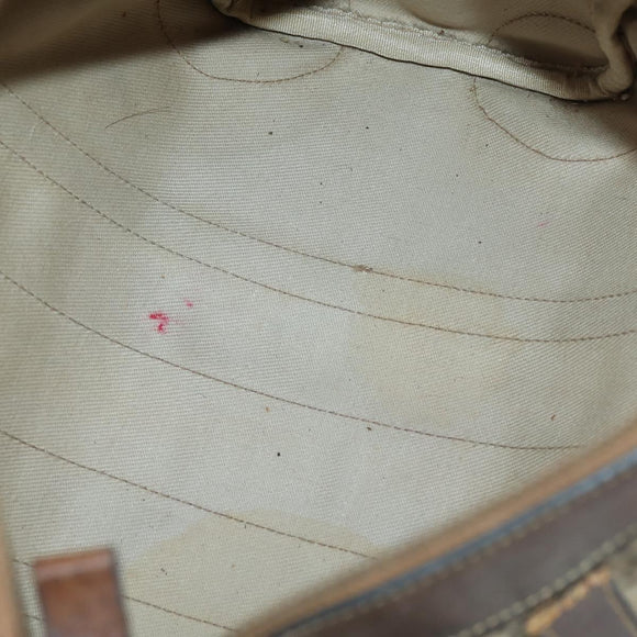 GUCCI GG Supreme Web Sherry Line Shoulder Bag PVC 2Set Beige Auth gh1006