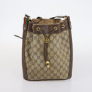 GUCCI GG Supreme Web Sherry Line Shoulder Bag PVC 2 Set Beige Auth gh1006-12