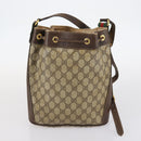 GUCCI GG Supreme Web Sherry Line Shoulder Bag PVC 2Set Beige Auth gh1006-13