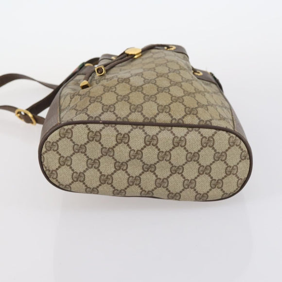 GUCCI GG Supreme Web Sherry Line Shoulder Bag PVC 2Set Beige Auth gh1006