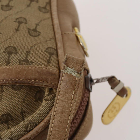 GUCCI Micro GG Supreme Shoulder Bag Canvas Leather 4Set Black Beige Auth gh1007