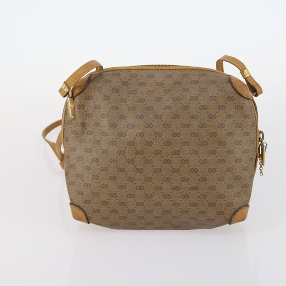 GUCCI Micro GG Supreme Schoudertas Canvas Leer 4-delig Zwart Beige Auth gh1007