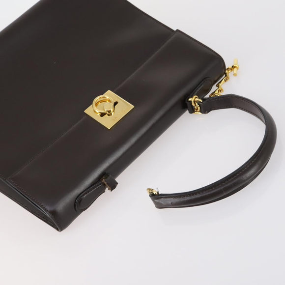 Salvatore Ferragamo Celine Hand Bag Leather 3Set Beige Black Auth gh1011