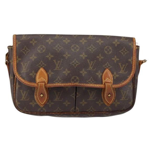 LOUIS VUITTON Monogram Gibeciere MM Shoulder Bag M42247 LV Auth gh1024