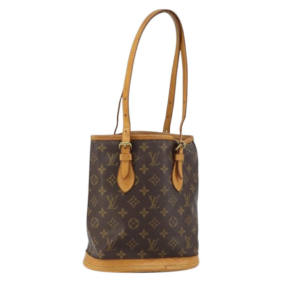 LOUIS VUITTON Monogram Bucket PM Shoulder Bag M42238 LV Auth gh1038