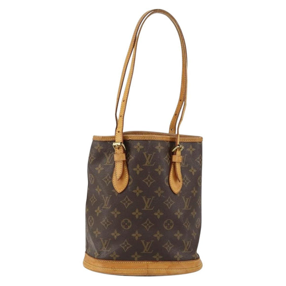 LOUIS VUITTON Monogram Bucket PM Shoulder Bag M42238 LV Auth gh1038