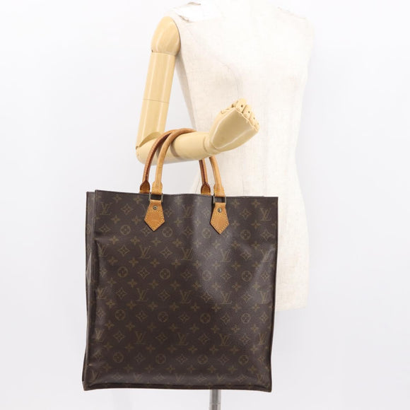 LOUIS VUITTON Monogram Sac Plat Hand Bag M51140 LV Auth gh1042