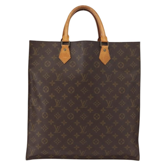 LOUIS VUITTON Monogram Sac Plat Hand Bag M51140 LV Auth gh1042