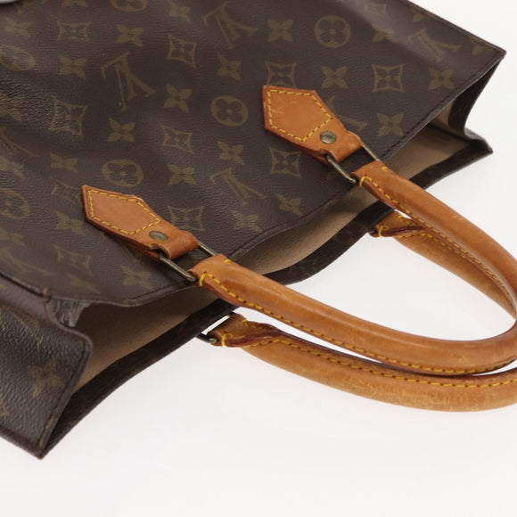 LOUIS VUITTON Monogram Sac Plat Hand Bag M51140 LV Auth gh1042