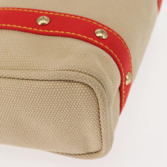 LOUIS VUITTON Antigua Cabas MM Tote Bag Canvas Beige Red M40035 LV Auth gh1049