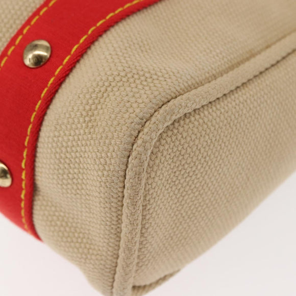 LOUIS VUITTON Antigua Cabas MM Tote Bag Canvas Beige Red M40035 LV Auth gh1049