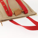 LOUIS VUITTON Antigua Cabas MM Tote Bag Canvas Beige Red M40035 LV Auth gh1049-6