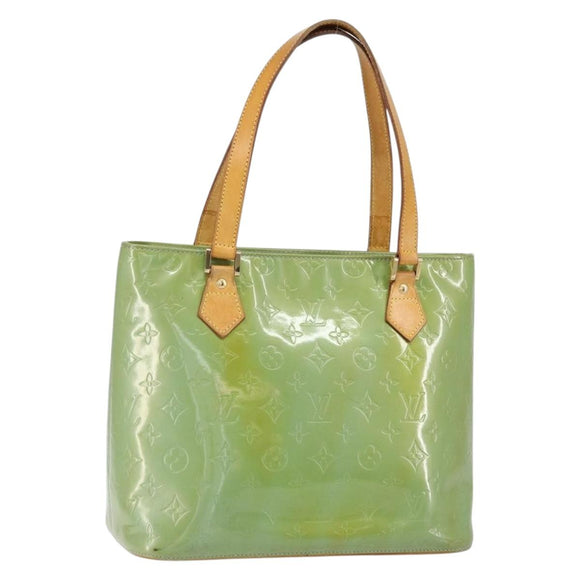 LOUIS VUITTON Monogram Vernis Houston Hand Bag Baby Blue M91005 LV Auth gh1056