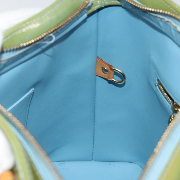 LOUIS VUITTON Monogram Vernis Houston Hand Bag Baby Blue M91005 LV Auth gh1056