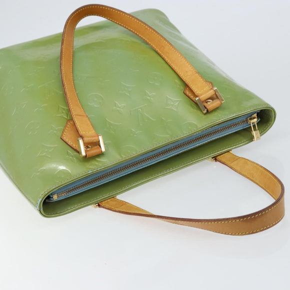 LOUIS VUITTON Monogram Vernis Houston Hand Bag Baby Blue M91005 LV Auth gh1056