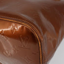 LOUIS VUITTON Monogram Vernis Houston Hand Bag Bronze M91122 LV Auth gh1057-14