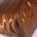 LOUIS VUITTON Monogram Vernis Houston Hand Bag Bronze M91122 LV Auth gh1057-17
