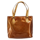 LOUIS VUITTON Monogram Vernis Houston Hand Bag Bronze M91122 LV Auth gh1057-13