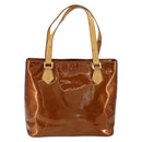 LOUIS VUITTON Monogram Vernis Houston Hand Bag Bronze M91122 LV Auth gh1057-2