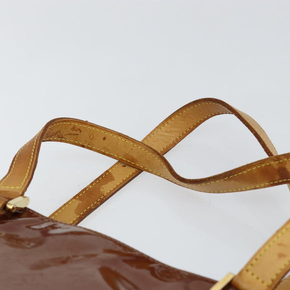 LOUIS VUITTON Monogram Vernis Houston Hand Bag Bronze M91122 LV Auth gh1057