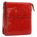 LOUIS VUITTON Monogram Vernis Motto Accessory Pouch Red M91137 LV Auth gh1058-1